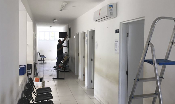 Prefeitura de Araçariguama inicia  instalação de sistema de ar-condicionado na UBS do Jardim Brasil